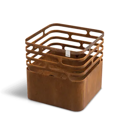 Höfats Cube Rusty | Vuurkorf & barbecue in één, Roestkleur | Buitenvuur | Vuurkorf | Outdoor.