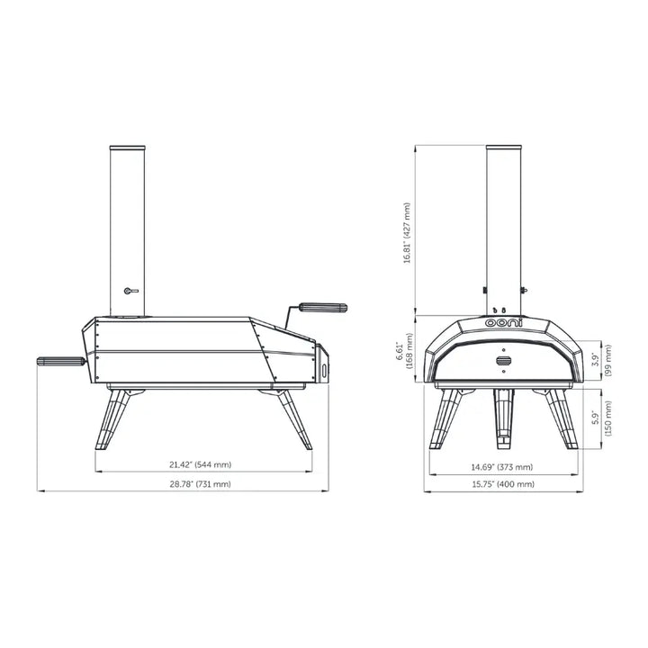 Ooni | Karu 12" Multi-Fuel | Pizzaoven op hout, houtskool of gas voor pizza's tot ø30cm - Buitenvuur